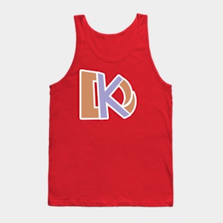 Letter KD or DK Sticker vector logo design. Initial letter KD sticker logotype company name swoosh design. Tank Top